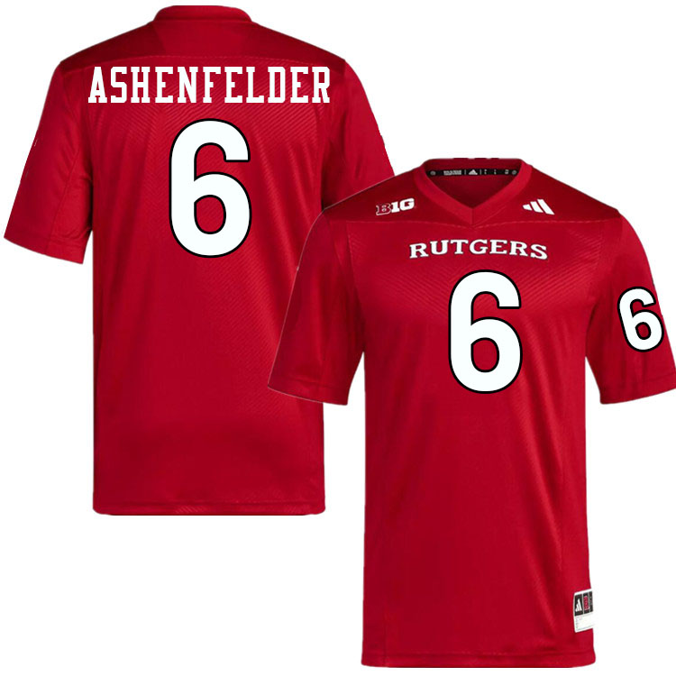Rutgers Scarlet Knights #6 Sean Ashenfelder College Football Jerseys Stitched-Scarlet Rutgers Scarlet Knights #6 Sean Ashenfelder College Football Jerseys Stitched-Scarlet